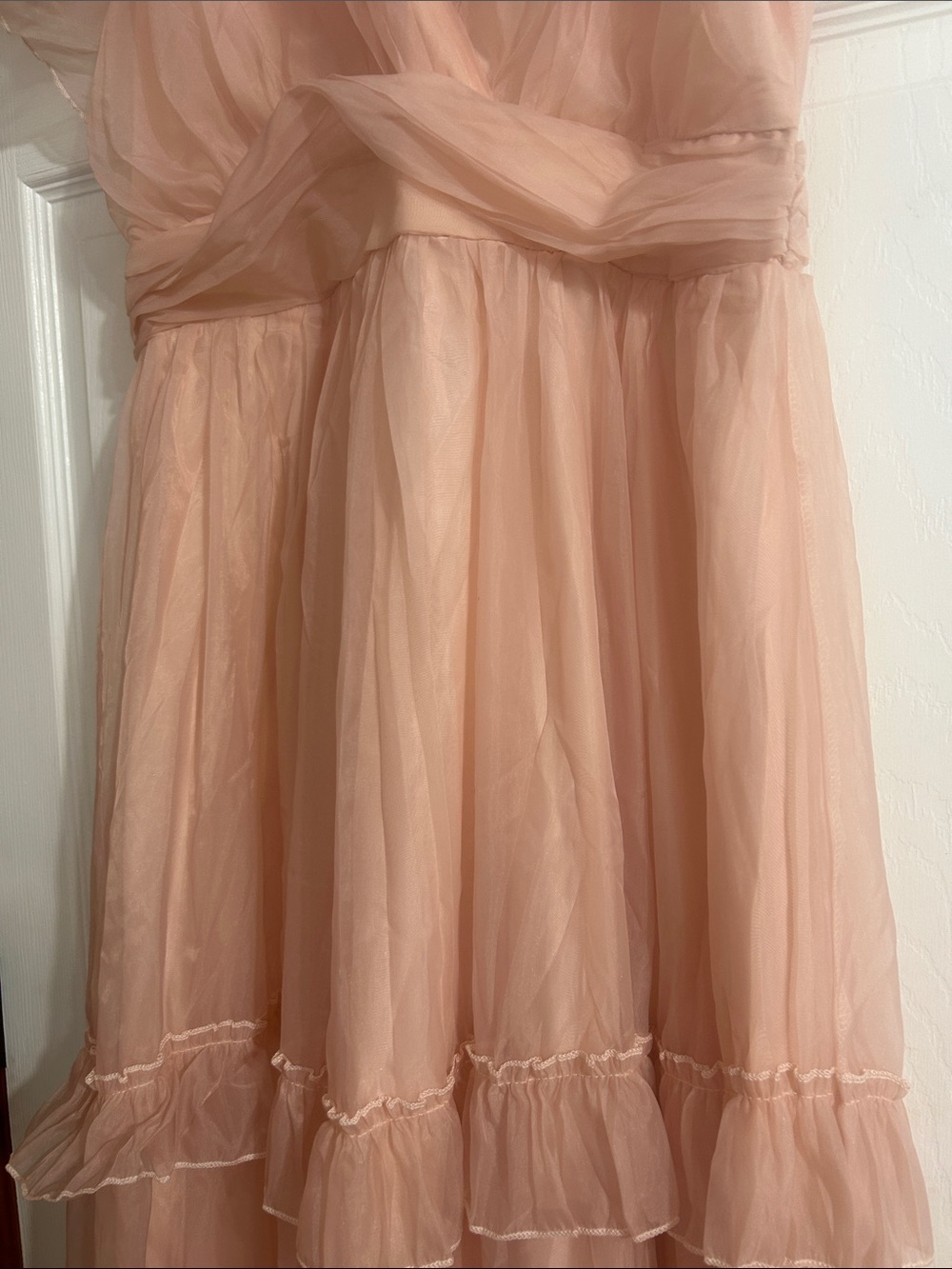 Pink Ruffle Maxi Dress Like New - Picture 6 of 15